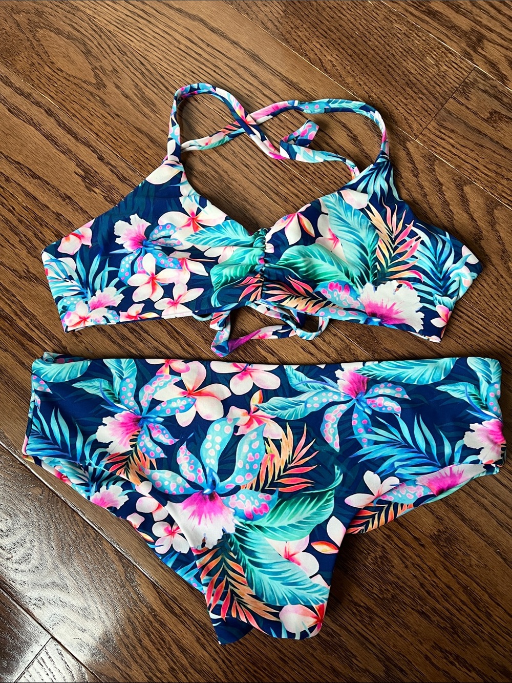 Fused Hawaii Navy Tropical Floral Bikini Set - Women's Two-Piece Swimwear